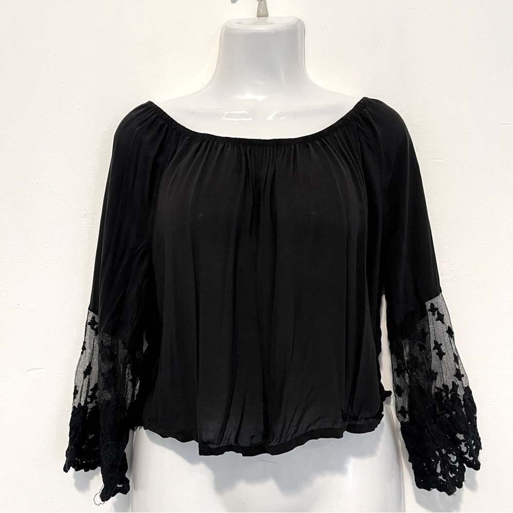 Factorie - Black Long Sleeve Lace Blouse Size M